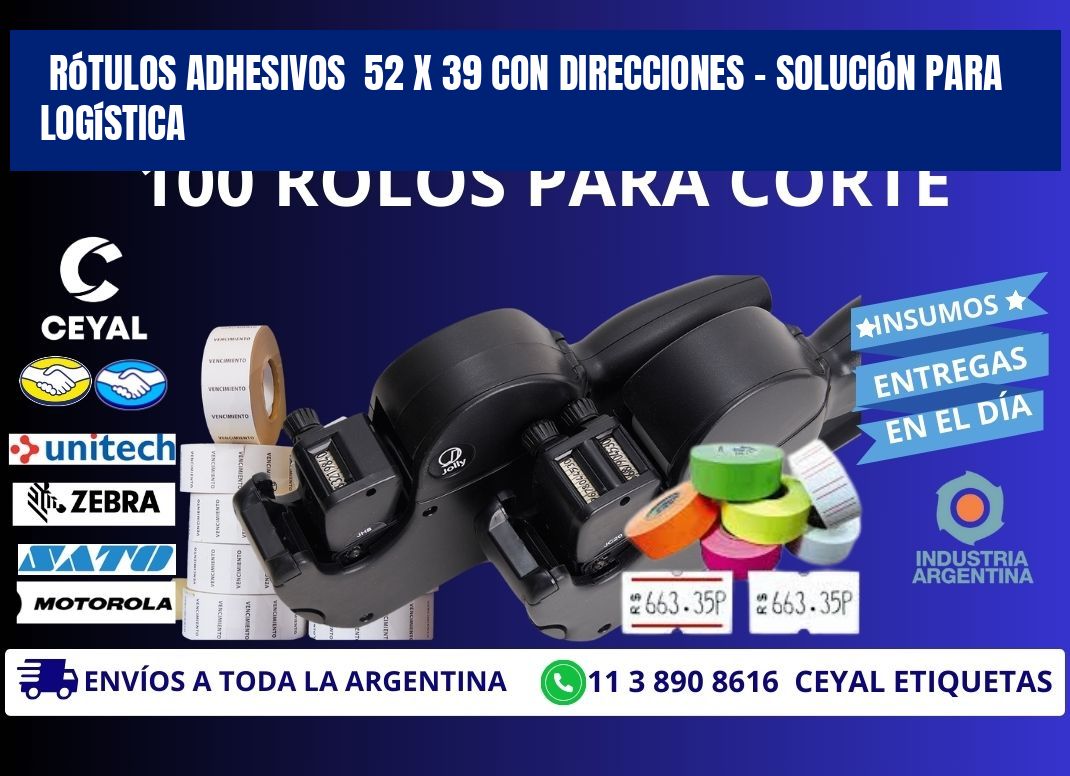 Rótulos Adhesivos  52 x 39 con Direcciones – Solución para Logística