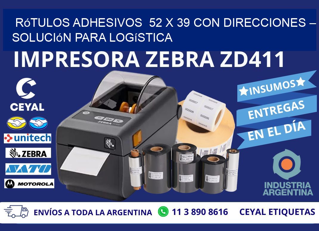 Rótulos Adhesivos  52 x 39 con Direcciones – Solución para Logística