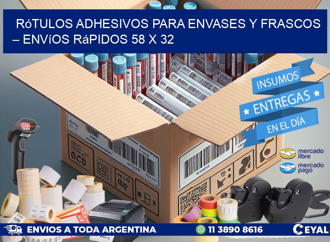 Rótulos Adhesivos para Envases y Frascos – Envíos Rápidos 58 x 32