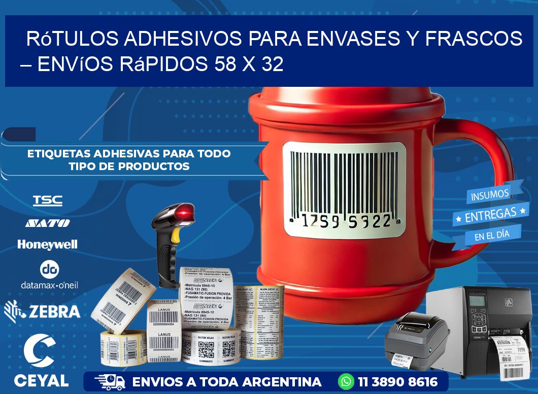 Rótulos Adhesivos para Envases y Frascos – Envíos Rápidos 58 x 32