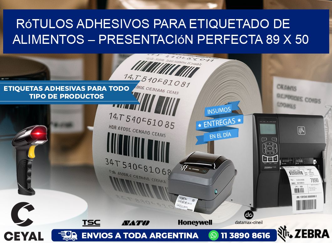 Rótulos Adhesivos para Etiquetado de Alimentos – Presentación Perfecta 89 x 50