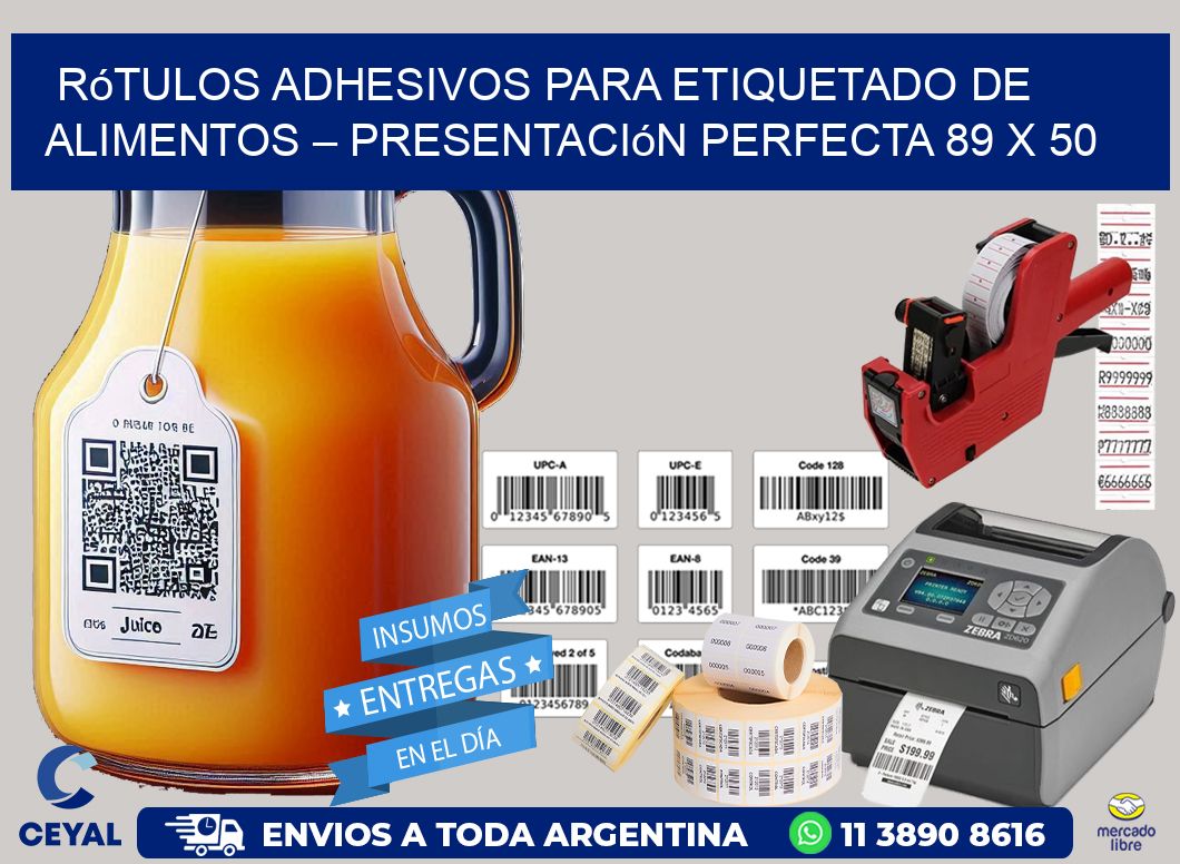 Rótulos Adhesivos para Etiquetado de Alimentos – Presentación Perfecta 89 x 50