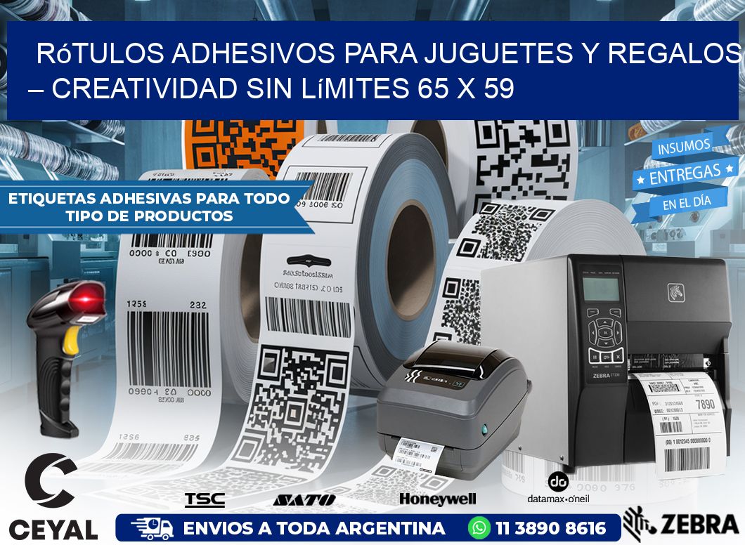 Rótulos Adhesivos para Juguetes y Regalos – Creatividad Sin Límites 65 x 59