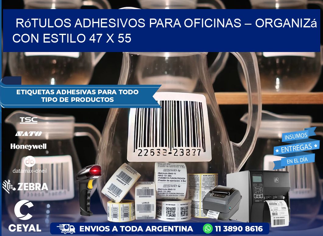 Rótulos Adhesivos para Oficinas – Organizá con Estilo 47 x 55