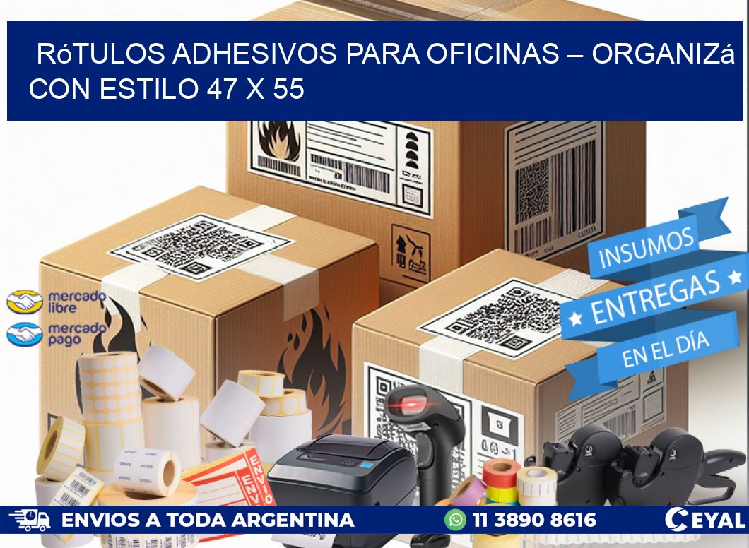 Rótulos Adhesivos para Oficinas – Organizá con Estilo 47 x 55