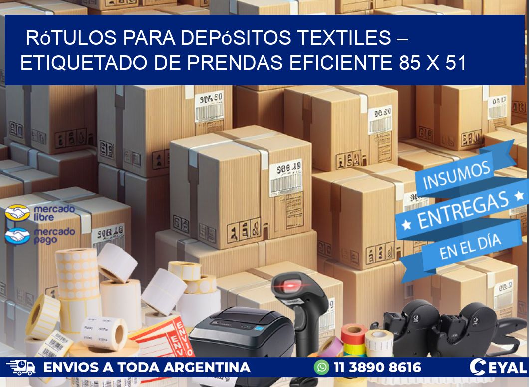 Rótulos para Depósitos Textiles – Etiquetado de Prendas Eficiente 85 x 51