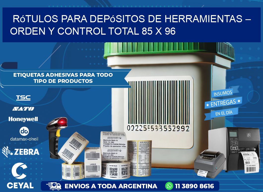 Rótulos para Depósitos de Herramientas – Orden y Control Total 85 x 96