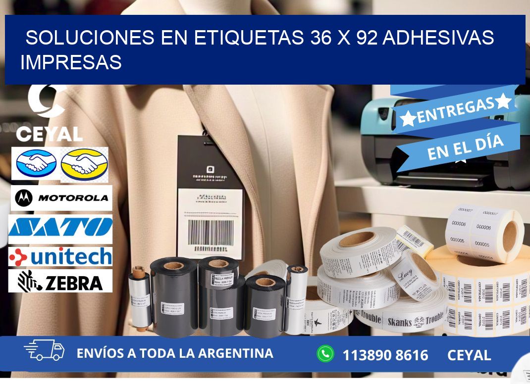 Soluciones en Etiquetas 36 x 92 Adhesivas Impresas