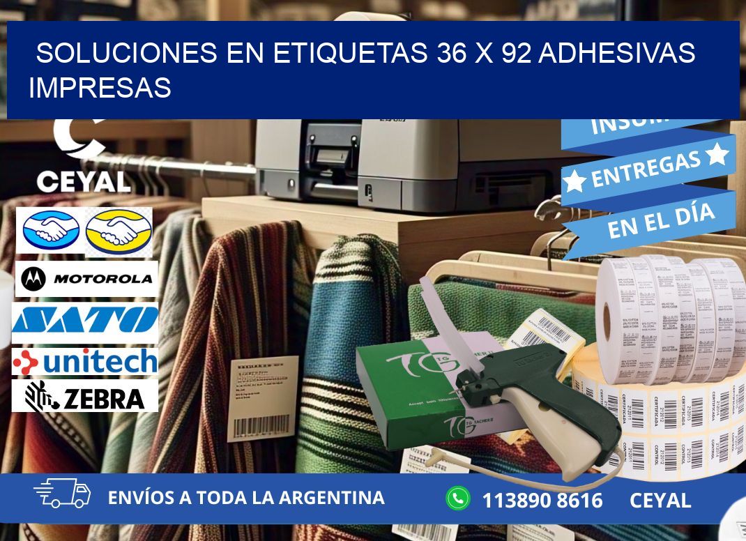 Soluciones en Etiquetas 36 x 92 Adhesivas Impresas