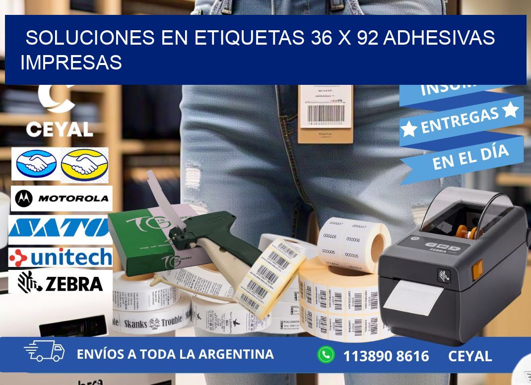 Soluciones en Etiquetas 36 x 92 Adhesivas Impresas