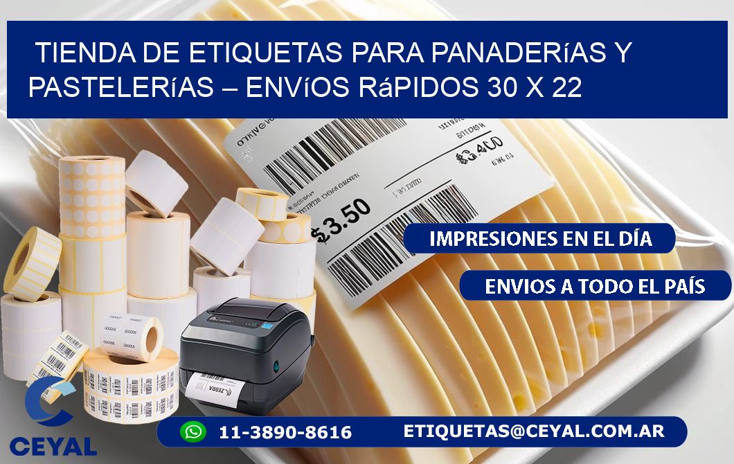 Tienda de Etiquetas para Panaderías y Pastelerías – Envíos Rápidos 30 x 22