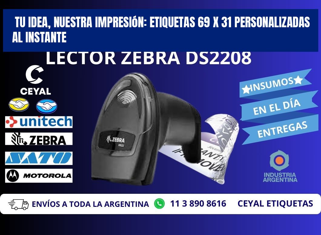 Tu Idea, Nuestra Impresión: Etiquetas 69 x 31 Personalizadas al Instante