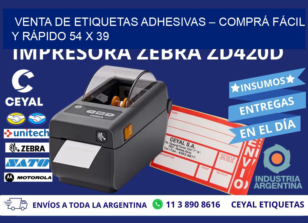 VENTA DE ETIQUETAS ADHESIVAS – COMPRÁ FÁCIL Y RÁPIDO 54 x 39