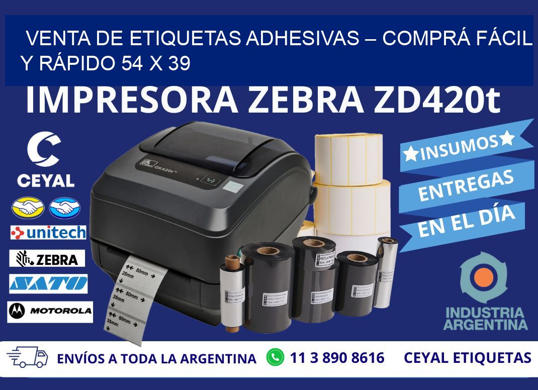VENTA DE ETIQUETAS ADHESIVAS – COMPRÁ FÁCIL Y RÁPIDO 54 x 39