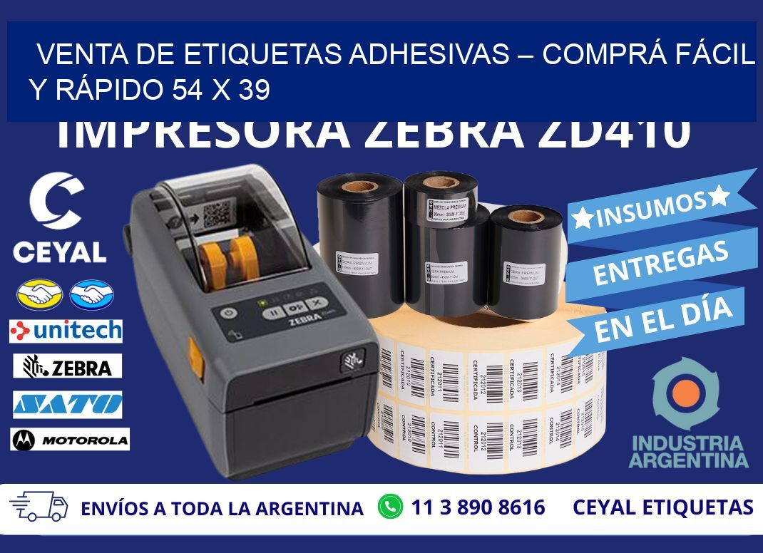 VENTA DE ETIQUETAS ADHESIVAS – COMPRÁ FÁCIL Y RÁPIDO 54 x 39