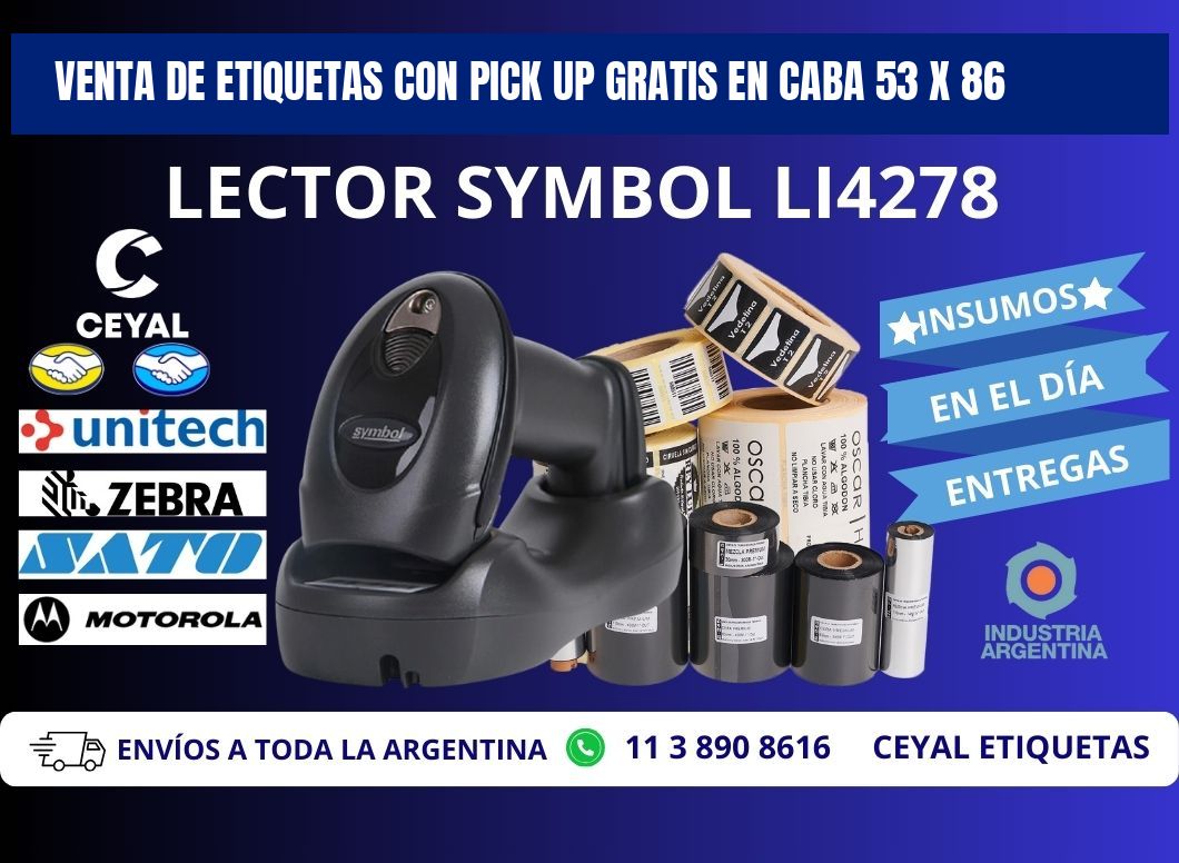 VENTA DE ETIQUETAS CON PICK UP GRATIS EN CABA 53 x 86