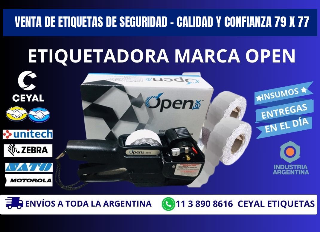 VENTA DE ETIQUETAS DE SEGURIDAD – CALIDAD Y CONFIANZA 79 x 77