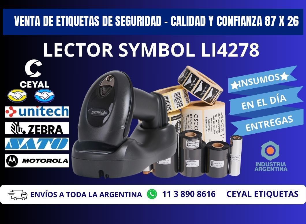 VENTA DE ETIQUETAS DE SEGURIDAD – CALIDAD Y CONFIANZA 87 x 26