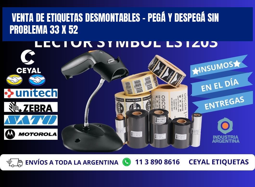 VENTA DE ETIQUETAS DESMONTABLES – PEGÁ Y DESPEGÁ SIN PROBLEMA 33 x 52