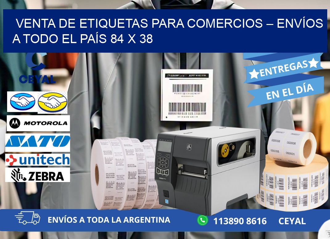 VENTA DE ETIQUETAS PARA COMERCIOS – ENVÍOS A TODO EL PAÍS 84 x 38