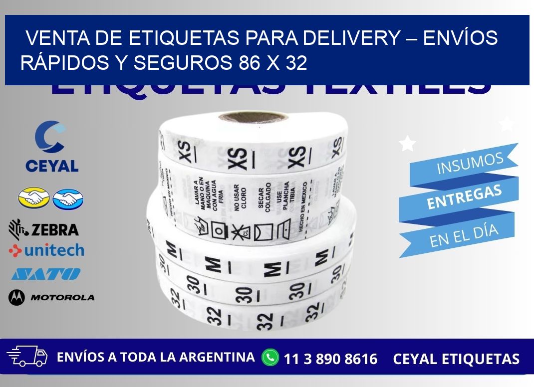 VENTA DE ETIQUETAS PARA DELIVERY – ENVÍOS RÁPIDOS Y SEGUROS 86 x 32