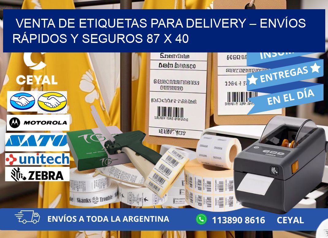 VENTA DE ETIQUETAS PARA DELIVERY – ENVÍOS RÁPIDOS Y SEGUROS 87 x 40
