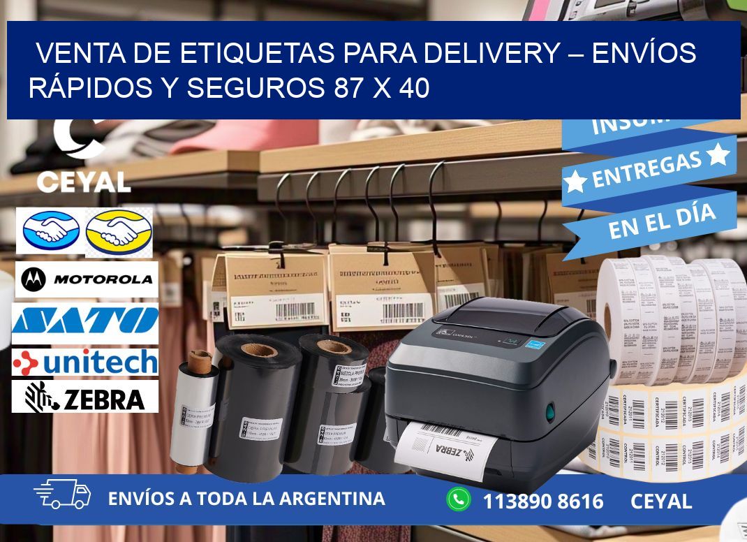 VENTA DE ETIQUETAS PARA DELIVERY – ENVÍOS RÁPIDOS Y SEGUROS 87 x 40