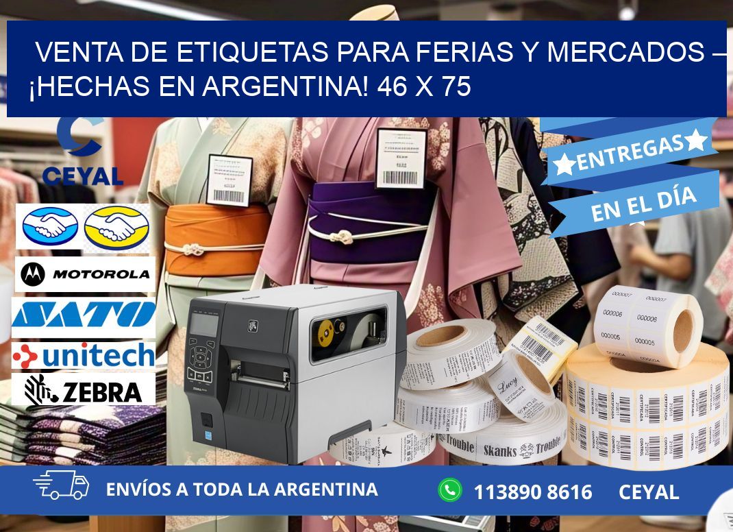 VENTA DE ETIQUETAS PARA FERIAS Y MERCADOS – ¡HECHAS EN ARGENTINA! 46 x 75