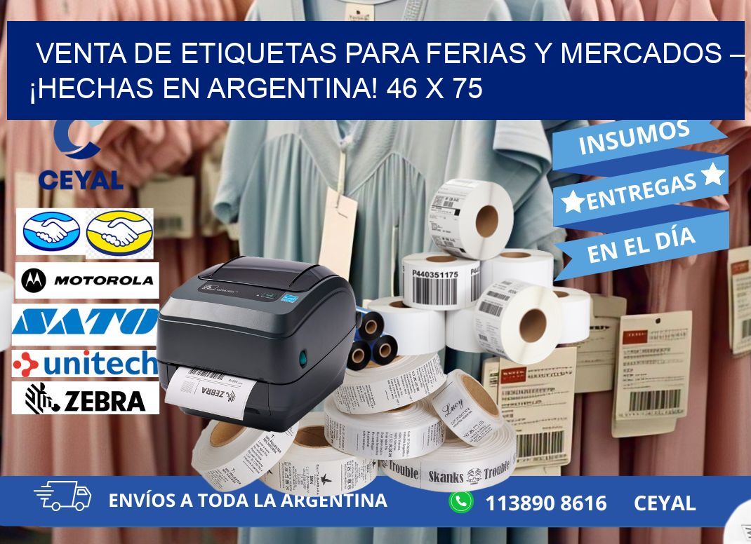 VENTA DE ETIQUETAS PARA FERIAS Y MERCADOS – ¡HECHAS EN ARGENTINA! 46 x 75