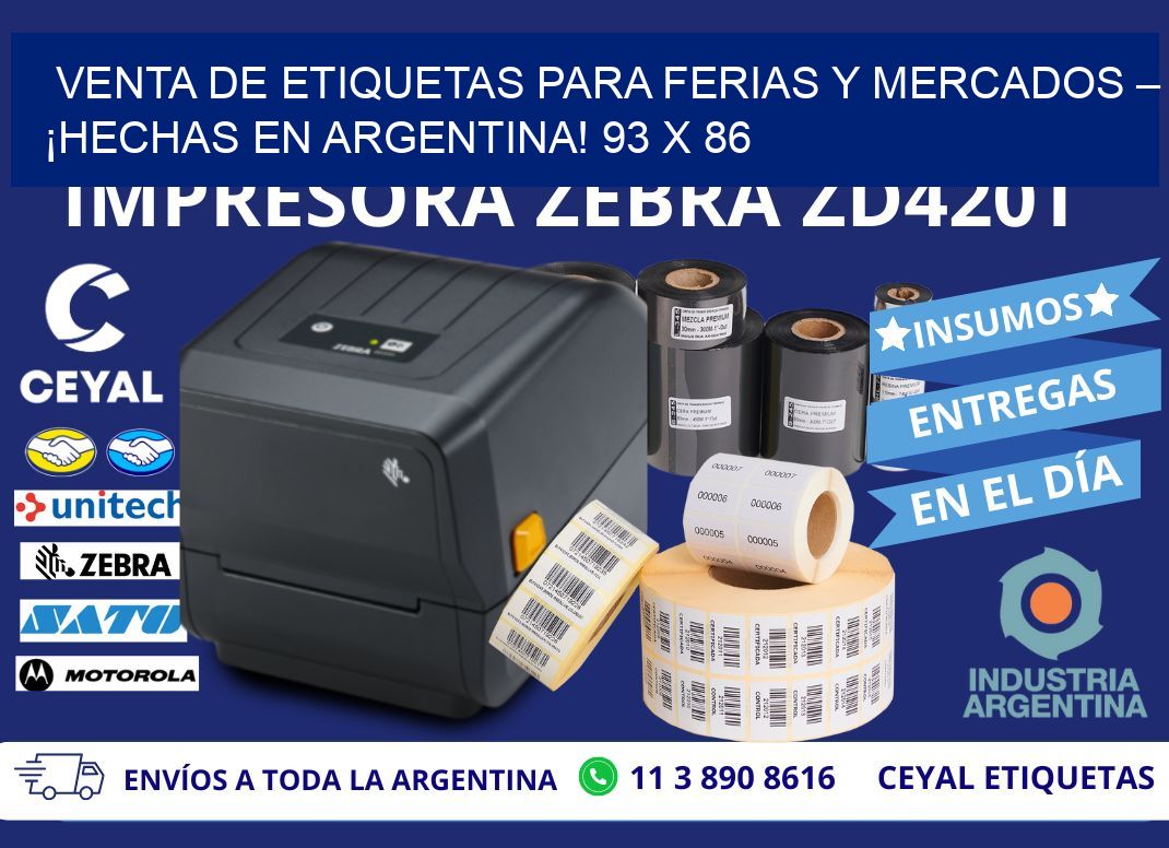 VENTA DE ETIQUETAS PARA FERIAS Y MERCADOS – ¡HECHAS EN ARGENTINA! 93 x 86