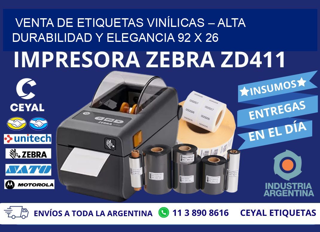 VENTA DE ETIQUETAS VINÍLICAS – ALTA DURABILIDAD Y ELEGANCIA 92 x 26