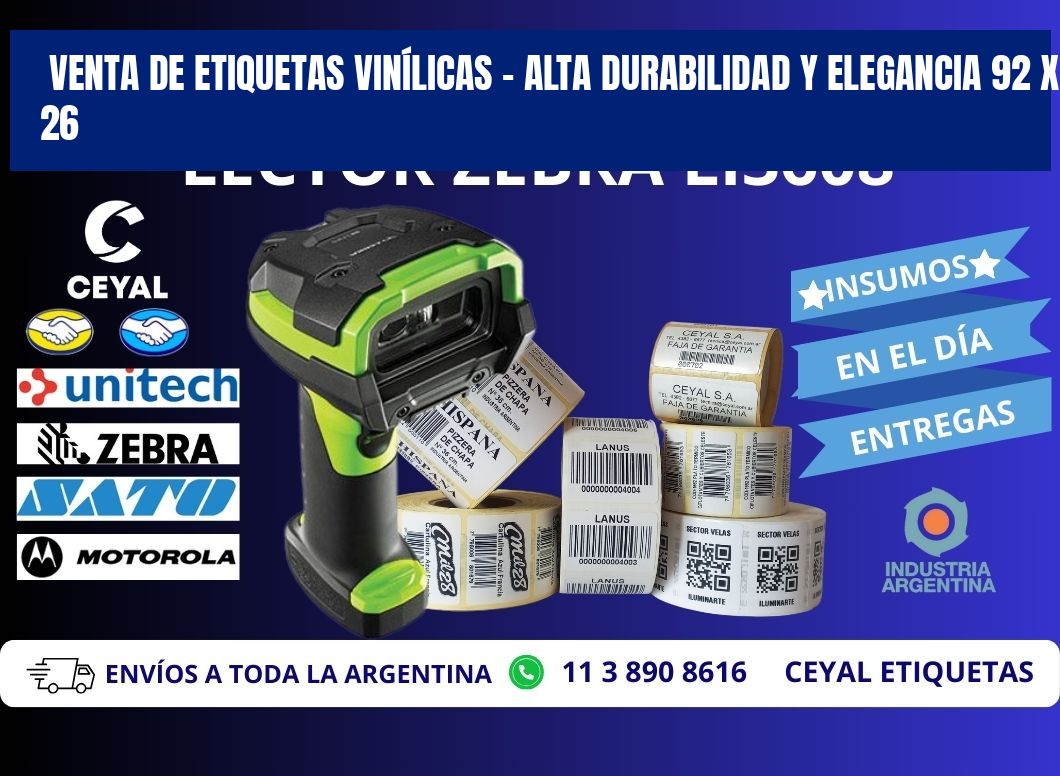 VENTA DE ETIQUETAS VINÍLICAS – ALTA DURABILIDAD Y ELEGANCIA 92 x 26