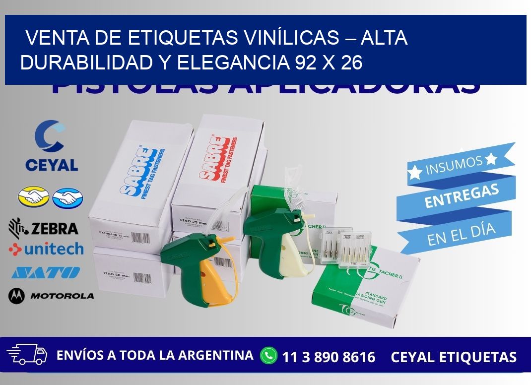 VENTA DE ETIQUETAS VINÍLICAS – ALTA DURABILIDAD Y ELEGANCIA 92 x 26