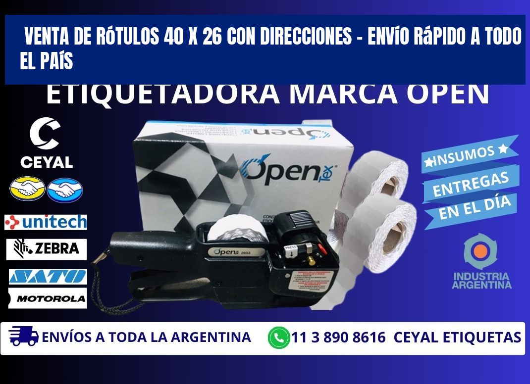 Venta de Rótulos 40 x 26 con Direcciones – Envío Rápido a Todo el País