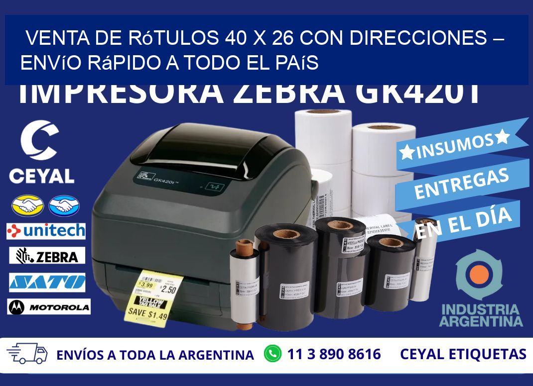 Venta de Rótulos 40 x 26 con Direcciones – Envío Rápido a Todo el País