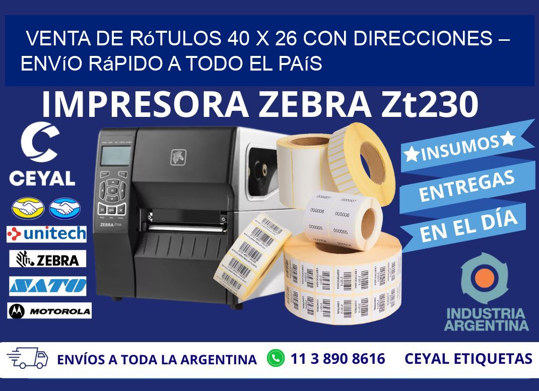 Venta de Rótulos 40 x 26 con Direcciones – Envío Rápido a Todo el País