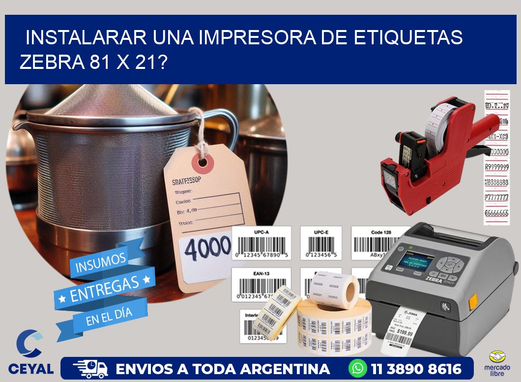 instalarar una Impresora de etiquetas Zebra 81 x 21?