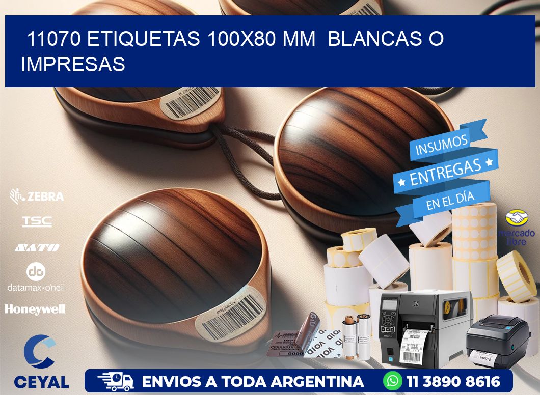 11070 ETIQUETAS 100x80 mm  BLANCAS O IMPRESAS