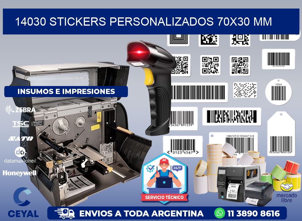 14030 STICKERS PERSONALIZADOS 70x30 mm
