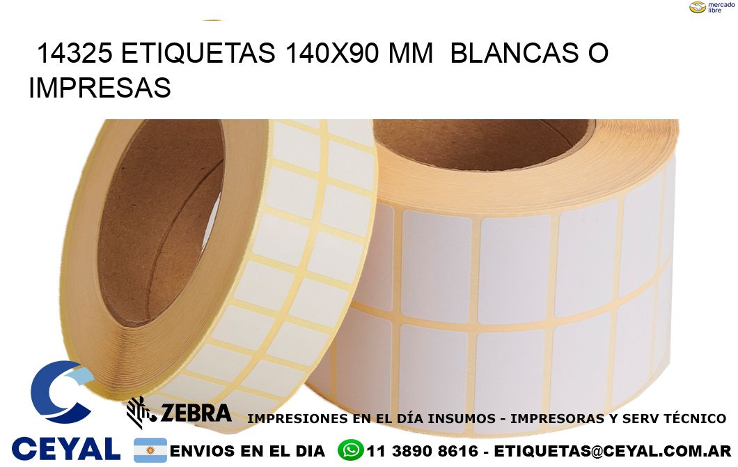 14325 ETIQUETAS 140x90 mm  BLANCAS O IMPRESAS