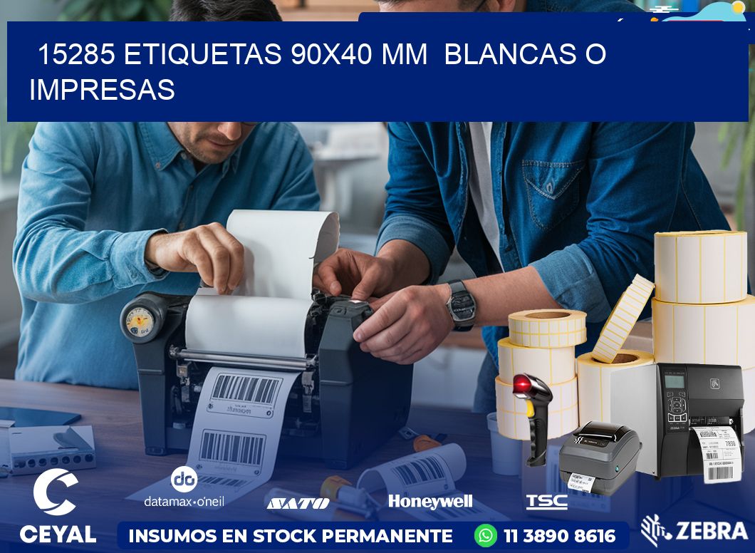 15285 ETIQUETAS 90×40 mm  BLANCAS O IMPRESAS
