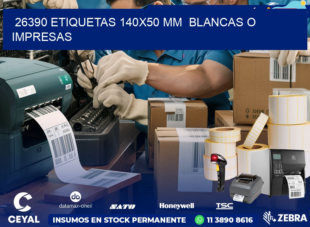 26390 ETIQUETAS 140×50 mm  BLANCAS O IMPRESAS