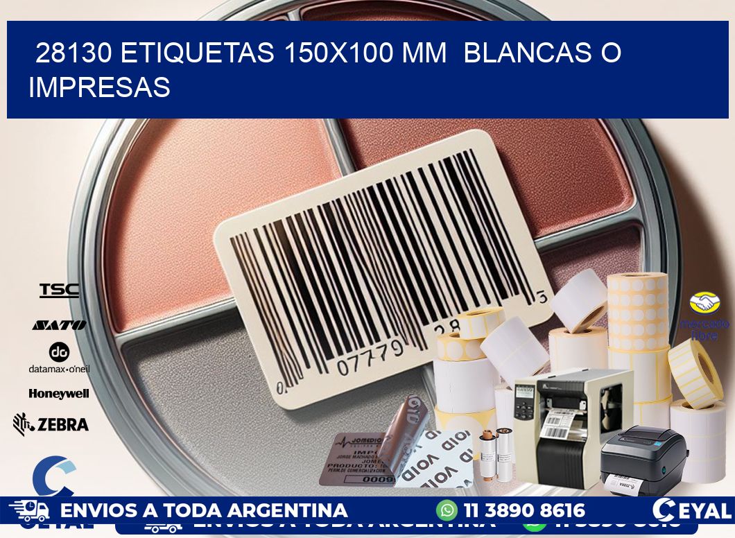 28130 ETIQUETAS 150×100 mm  BLANCAS O IMPRESAS