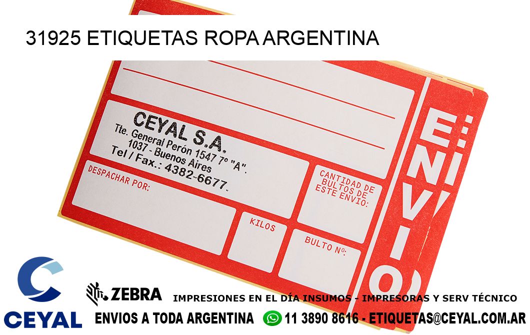31925 ETIQUETAS ROPA ARGENTINA
