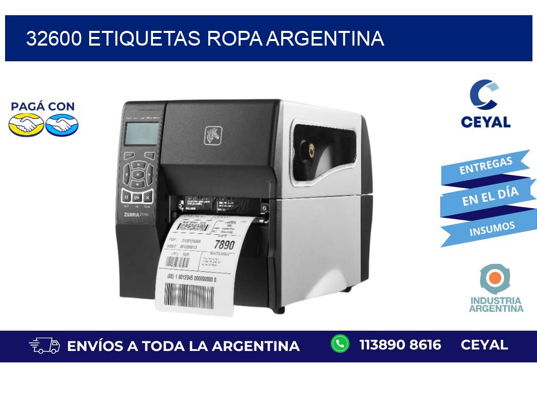 32600 ETIQUETAS ROPA ARGENTINA