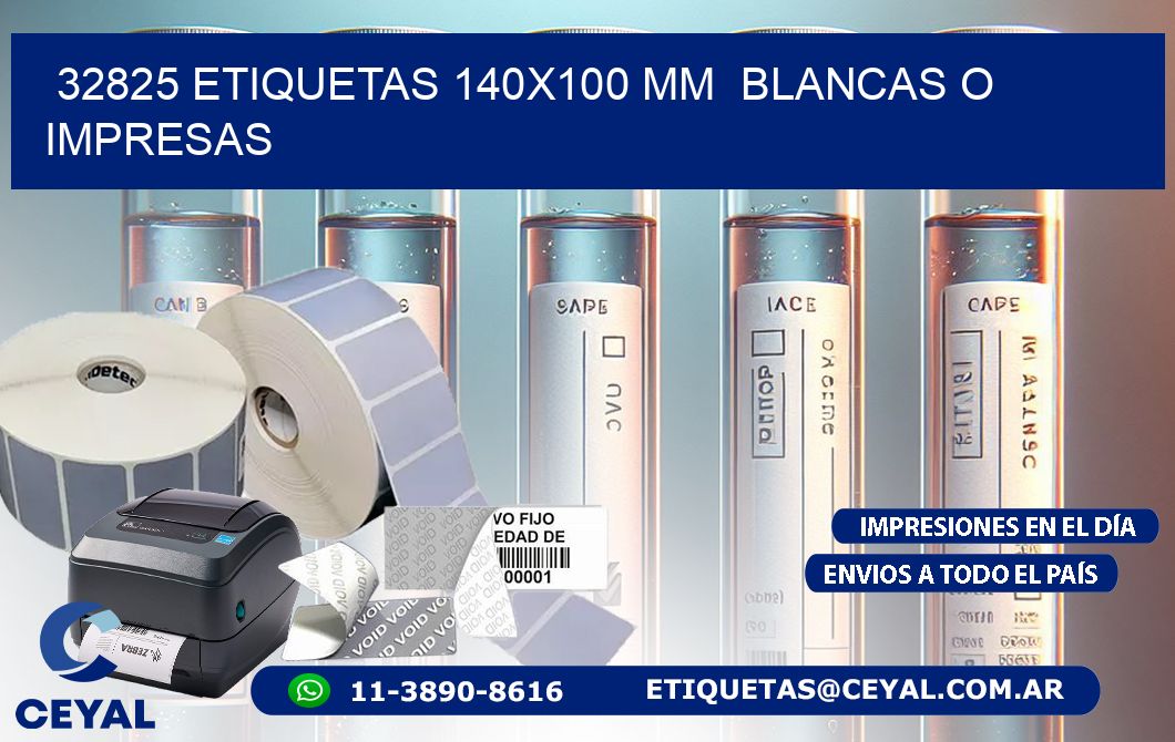 32825 ETIQUETAS 140x100 mm BLANCAS O IMPRESAS