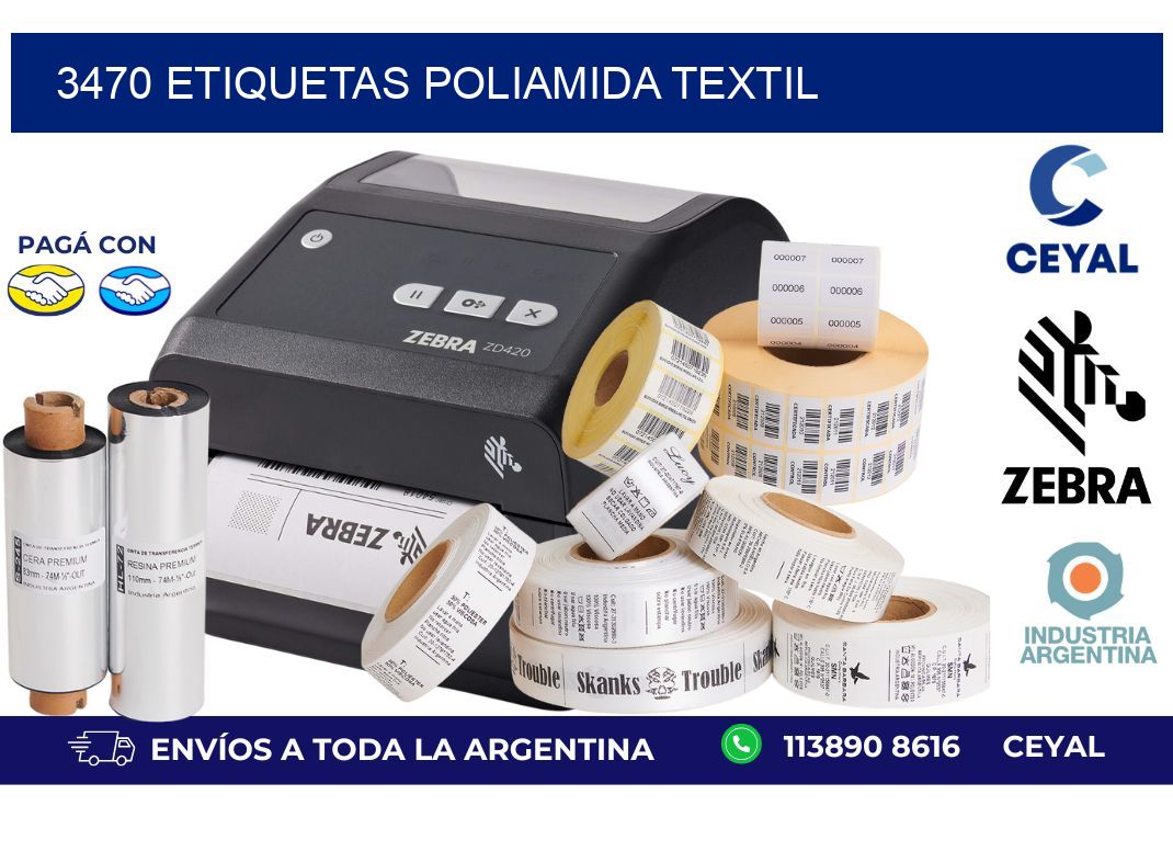 3470 ETIQUETAS POLIAMIDA TEXTIL