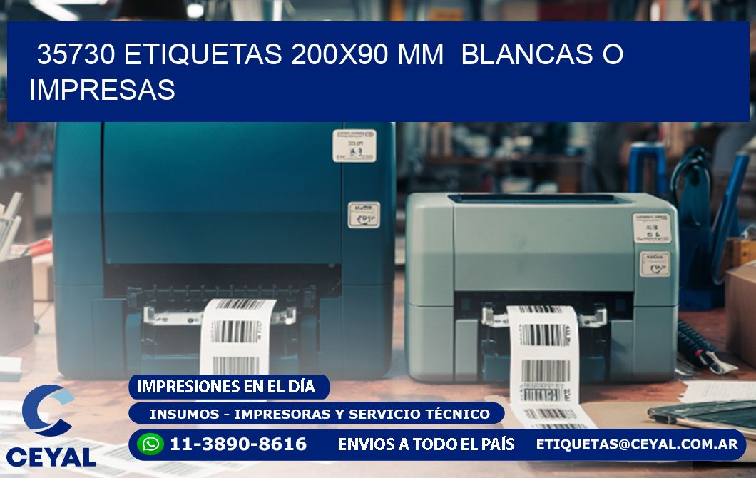 35730 ETIQUETAS 200x90 mm  BLANCAS O IMPRESAS