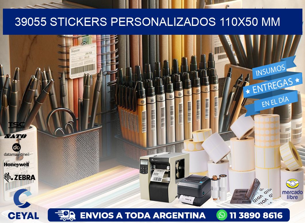 39055 STICKERS PERSONALIZADOS 110x50 mm