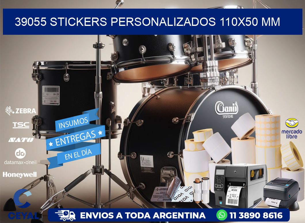 39055 STICKERS PERSONALIZADOS 110x50 mm